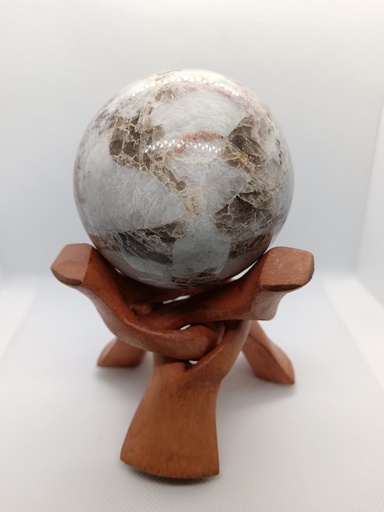 [MULTI001] Sphère Tourmaline Rose, vert, noir, quartz fumé et amazonite Ø 7CM